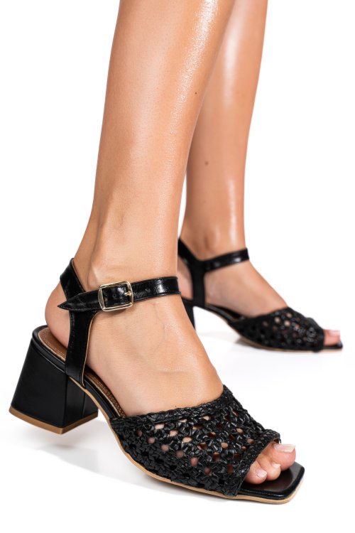 Sandale negre piele naturala es77m8644