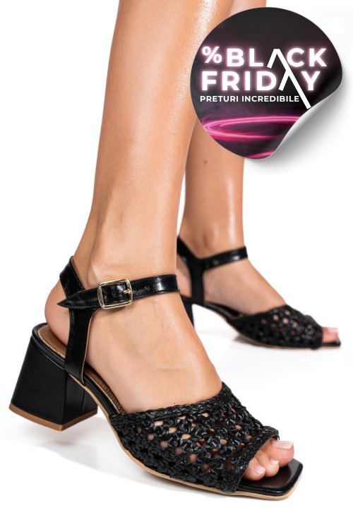 Sandale negre piele naturala es77m8644