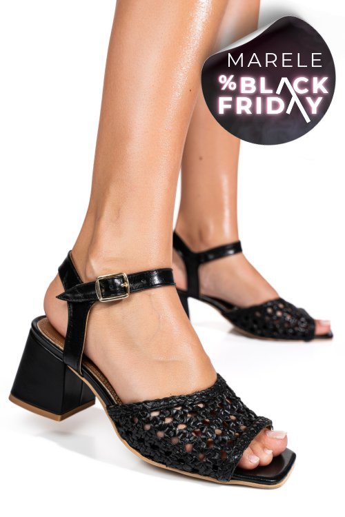 Sandale negre piele naturala es77m8644