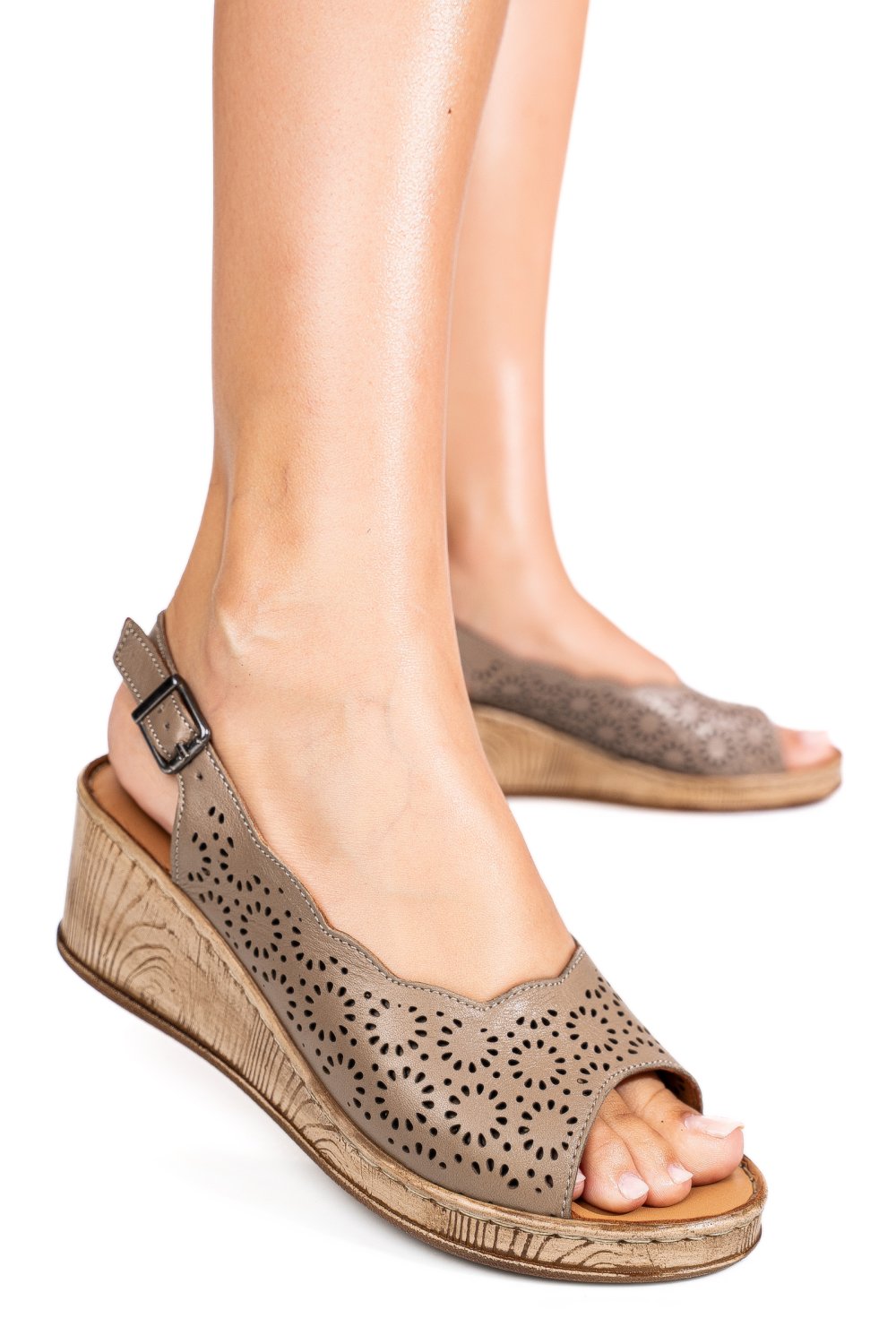 SANDALE TAUPE PIELE NATURALA 6S7700AM