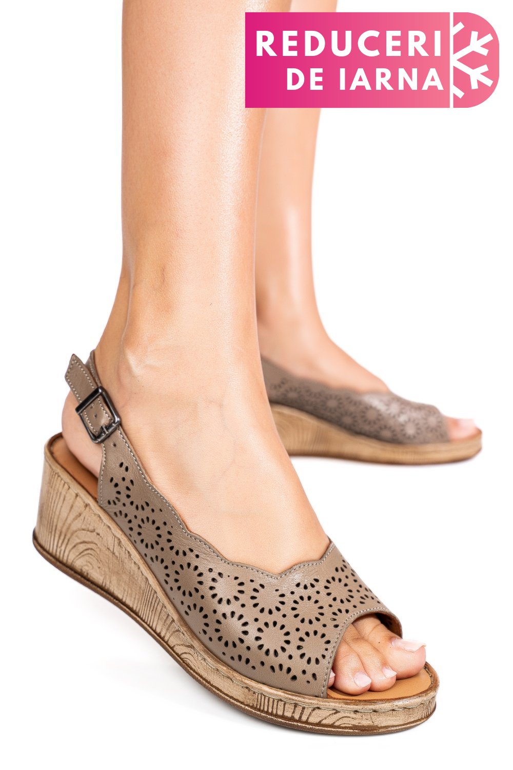 SANDALE TAUPE PIELE NATURALA 6S7700AM