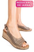 SANDALE TAUPE PIELE NATURALA 6S7700AM