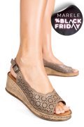 SANDALE TAUPE PIELE NATURALA 6S7700AM