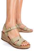 SANDALE OLIVE PIELE NATURALA 6S7703AM