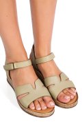 SANDALE OLIVE PIELE NATURALA 6S7703AM