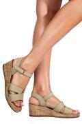 SANDALE OLIVE PIELE NATURALA 6S7703AM