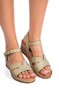 SANDALE OLIVE PIELE NATURALA 6S7703AM