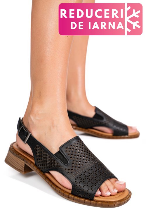 Sandale negre piele naturala 5s770320