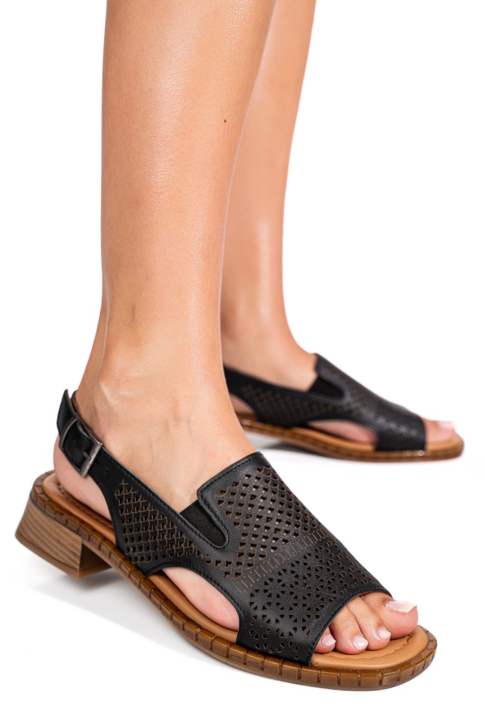 SANDALE NEGRE PIELE NATURALA 5S770320