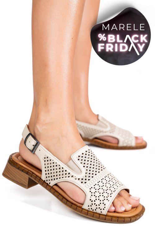 Sandale bej piele naturala 5s770320