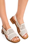 SANDALE BEJ PIELE NATURALA 5S770320