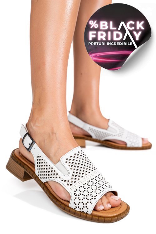 Sandale albe piele naturala 5s770320