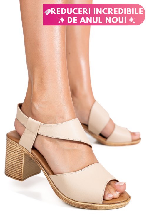 Sandale bej piele naturala 0s7775
