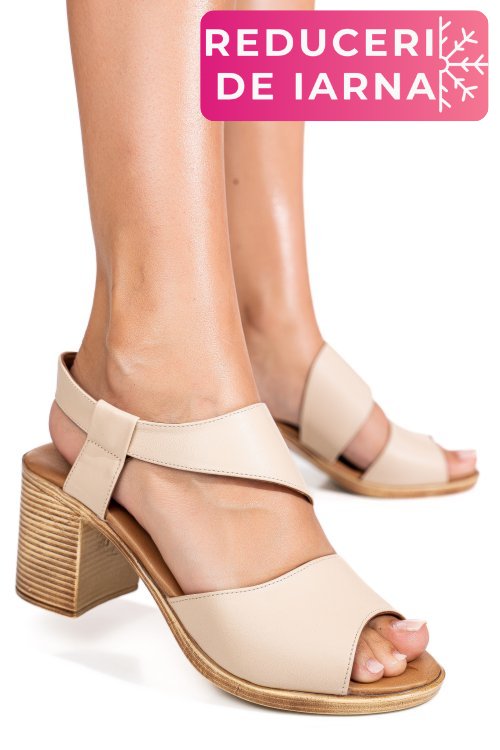 Sandale bej piele naturala 0s7775