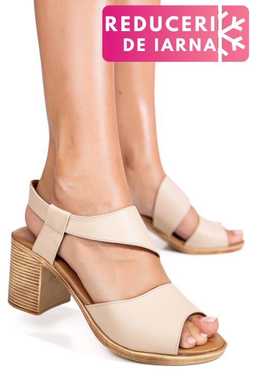 Sandale bej piele naturala 0s7775