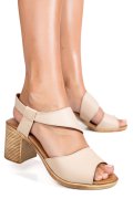 SANDALE BEJ PIELE NATURALA 0S7775