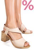 SANDALE BEJ PIELE NATURALA 0S7775