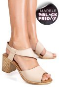 SANDALE BEJ PIELE NATURALA 0S7775