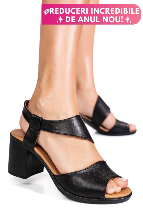 Sandale negre piele naturala 0s7775