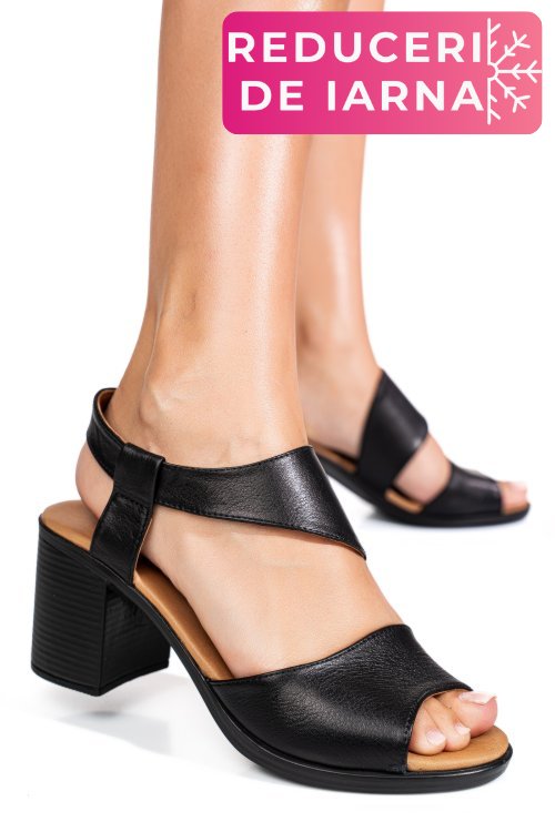 Sandale negre piele naturala 0s7775