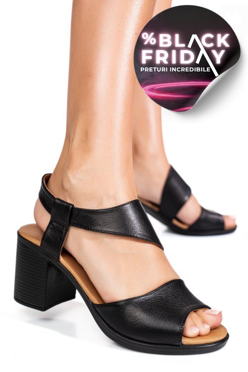 Sandale negre piele naturala 0s7775