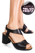 SANDALE NEGRE PIELE NATURALA 0S7775