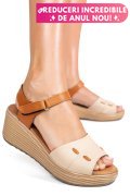 SANDALE BEJ PIELE NATURALA 1S7757