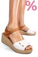 Sandale maro alb piele naturala 1s7757