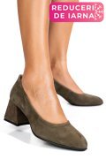 PANTOFI KHAKI PIELE NATURALA INTOARSA 5S77006