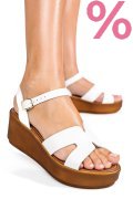 SANDALE ALBE PIELE NATURALA LS77ECCE