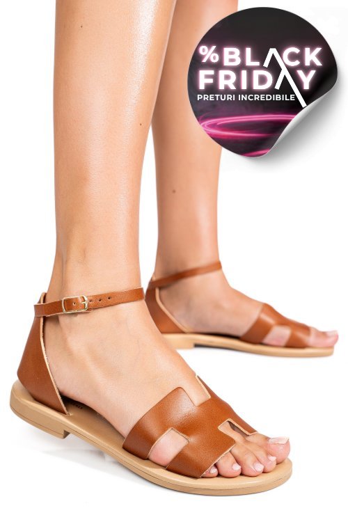 Sandale maro piele naturala vs77esuvio