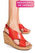SANDALE ROSII PIELE NATURALA TS77P01C25
