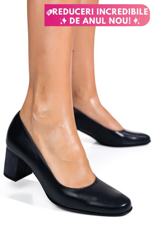 Pantofi dama guban piele naturala bleumarin sidef 3s77475