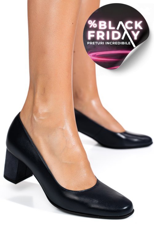 Pantofi dama guban piele naturala bleumarin sidef 3s77475