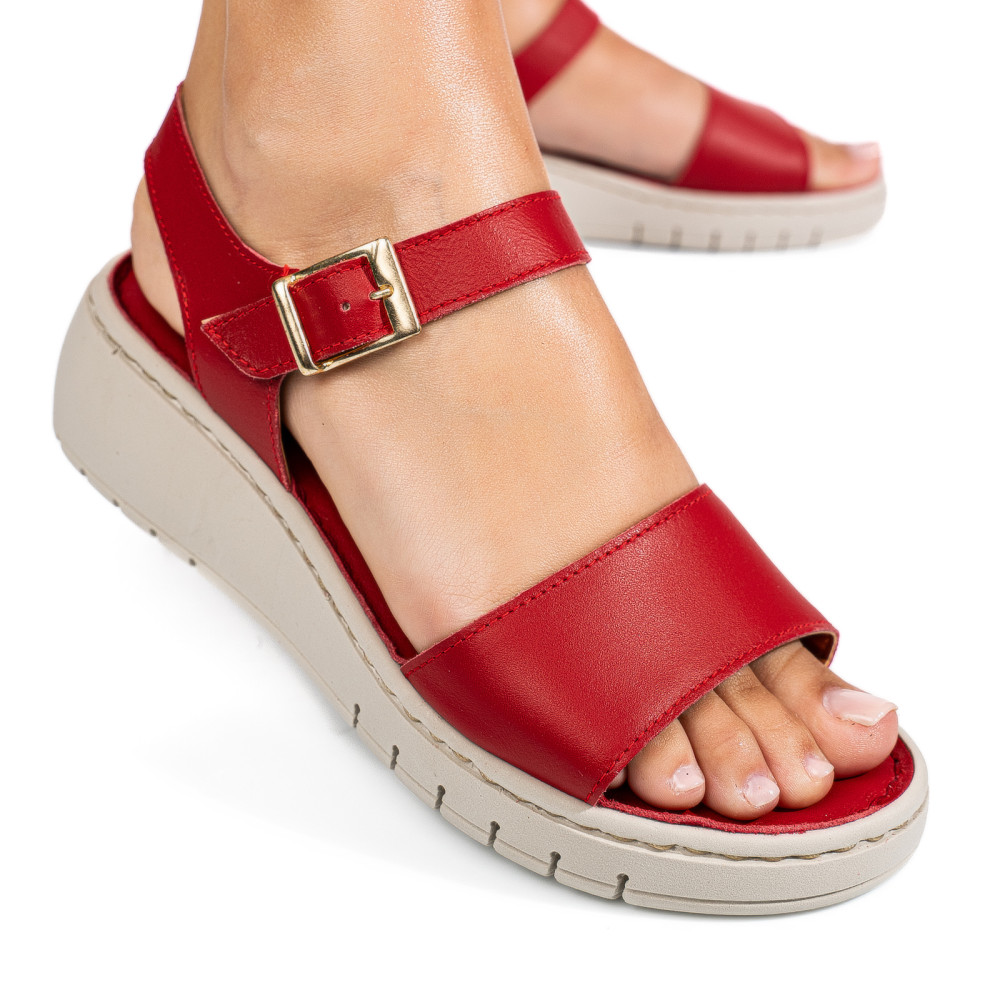 SANDALE ROSII PIELE NATURALA 8216123