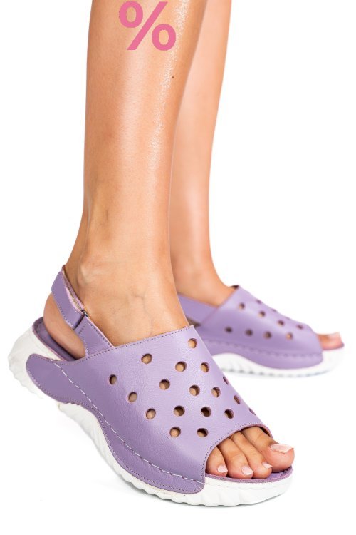 Sandale mov piele naturala 1pc512