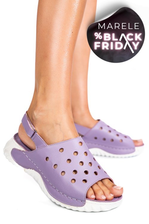 Sandale mov piele naturala 1pc512