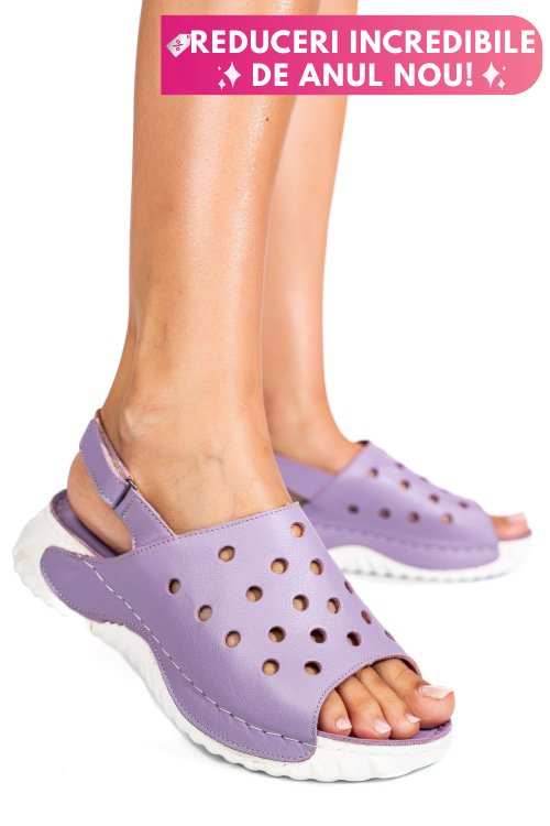 Sandale mov piele naturala 1pc512