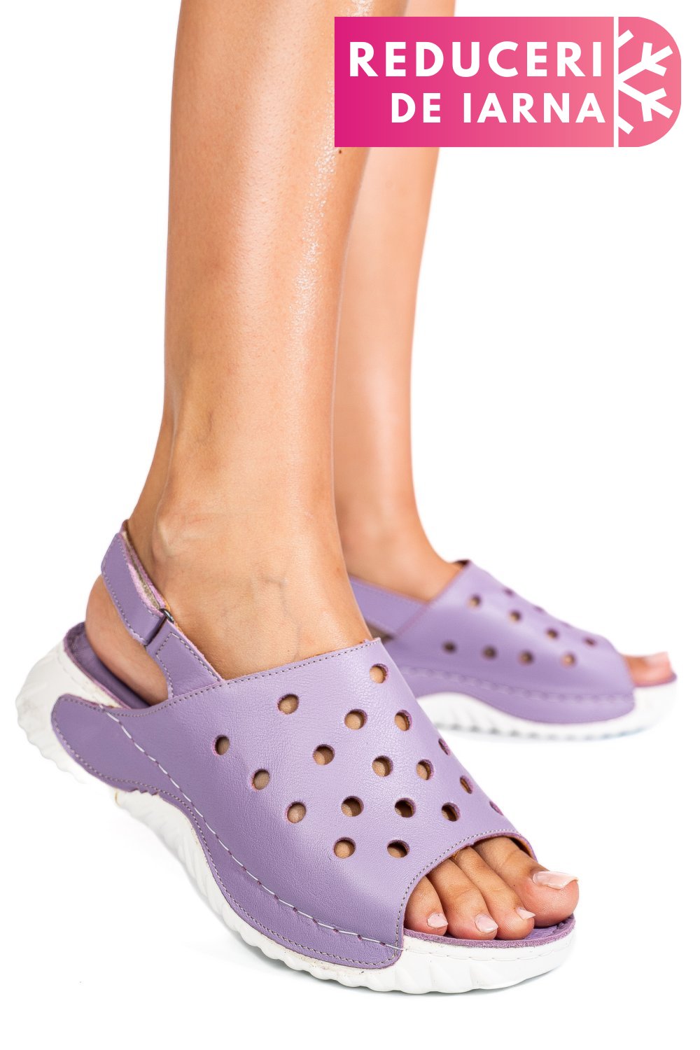 SANDALE MOV PIELE NATURALA 1PC512