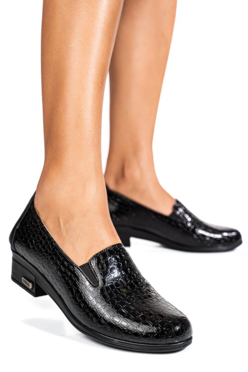Pantofi negri piele naturala lacuita 2pc01mm
