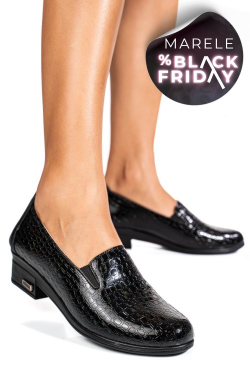 Pantofi negri piele naturala lacuita 2pc01mm