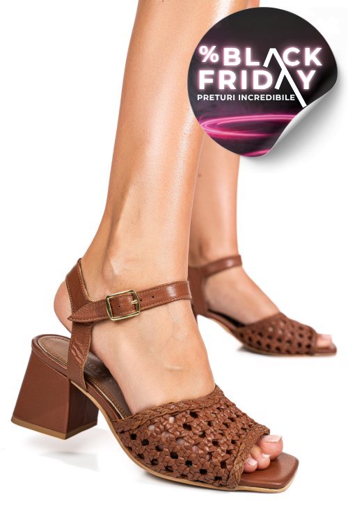 Sandale maro piele naturala es77m8644
