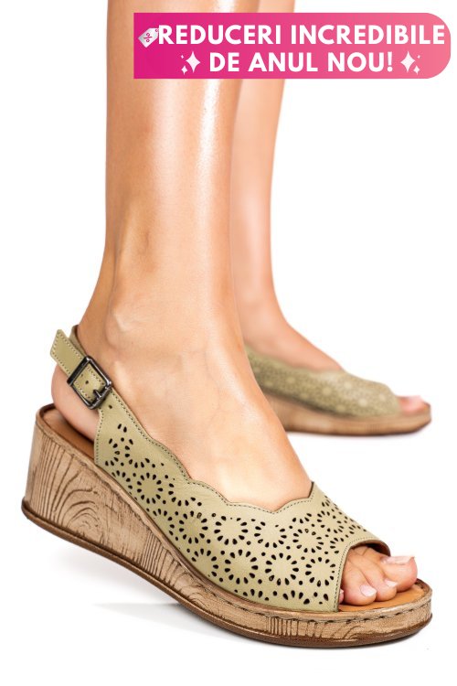 Sandale verzi piele naturala 6s7700am