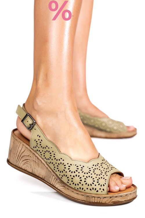 Sandale verzi piele naturala 6s7700am