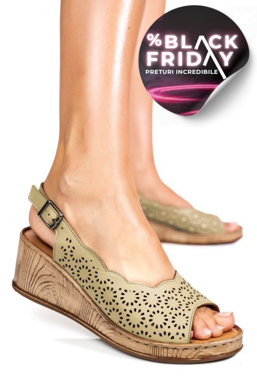 Sandale verzi piele naturala 6s7700am