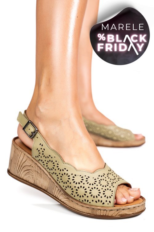 Sandale verzi piele naturala 6s7700am