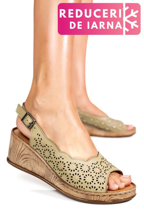Sandale verzi piele naturala 6s7700am