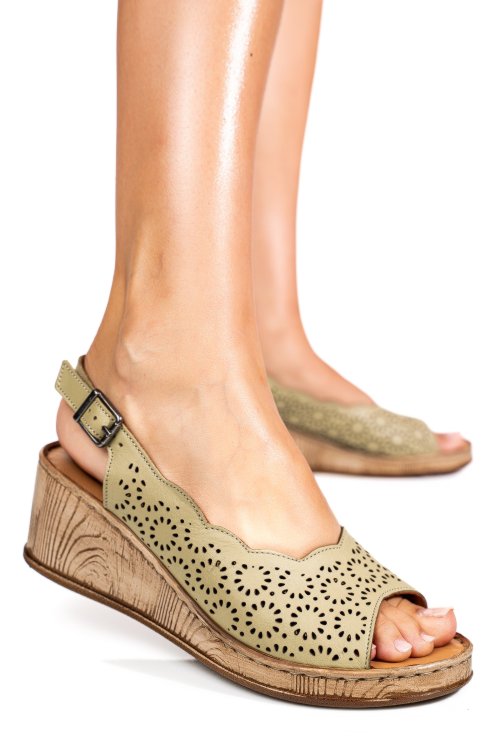 Sandale verzi piele naturala 6s7700am