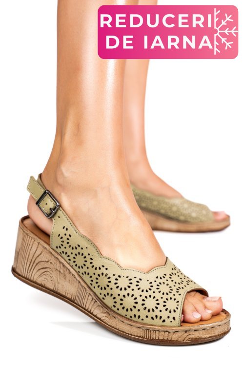 Sandale verzi piele naturala 6s7700am