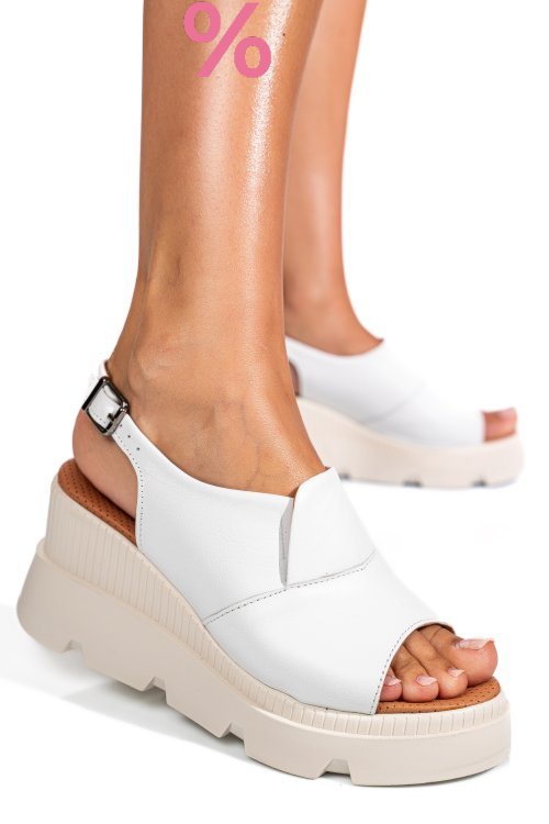 Sandale albe piele naturala ys7711